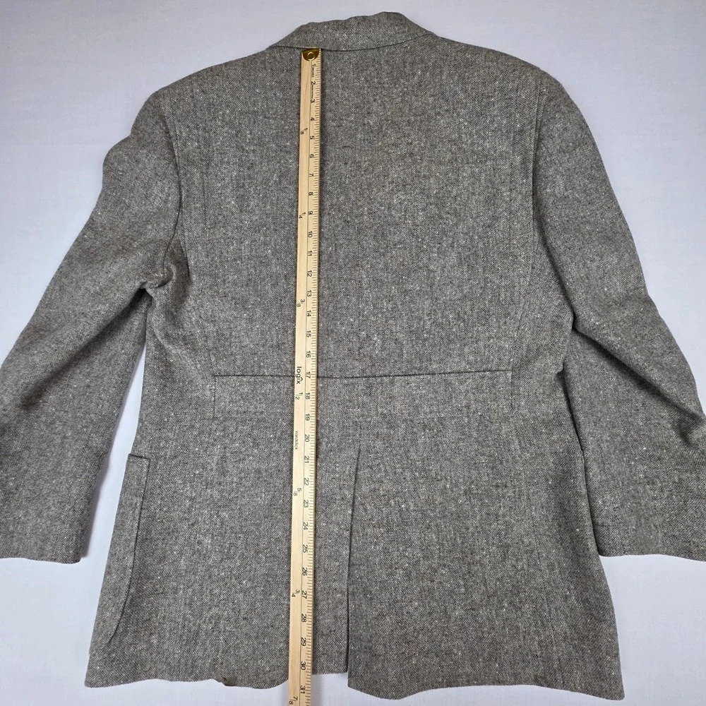 VTG Strathmore 100% Pure Wool Tweed Blazer Sport Coat Mens 44R Gray Two Button